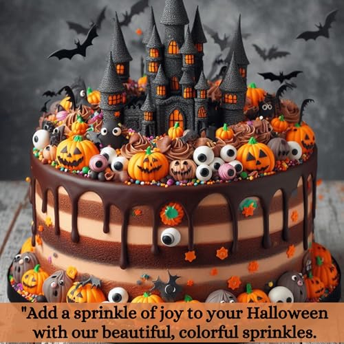 Image of Confect Halloween Pearl Sprinkles Mix - Lime Green, Midnight Purple, White & Ghostly Black - Edible Sprinkles for Cake, Cupcake & Cookie Decoration - Horror Happy Hour Theme- 4.2 Oz