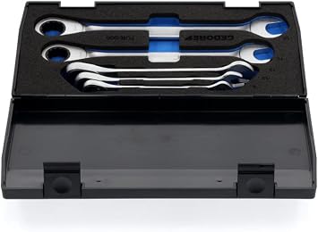Gedore 2297434 Combination Ratchet Spanner Set 5 Pieces 8-19 mm