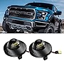Miytsya 2 PCS Full LED License Plate Light Tag Lamp Assembly, 6500K White, Compatible with Pickup Ford F150 F250 F350 LED Pickup License Plate Light (Black)