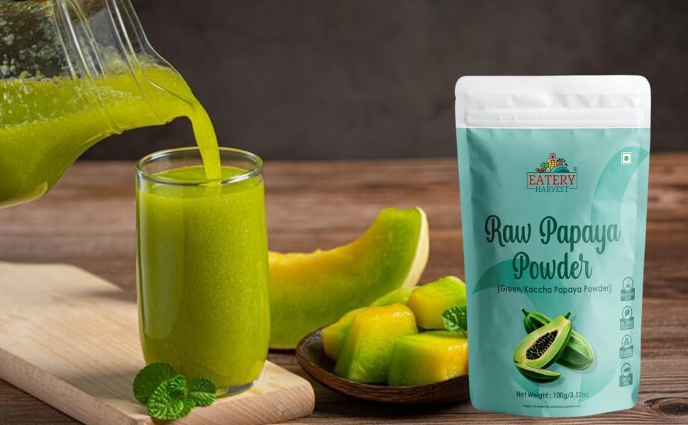 EATERY HARVEST Raw Papaya Powder, 100g, Green, Natural Food Tenderizer for Meat and Kofta, Cooking and Baking Ingredient - Image 7 thumbnail