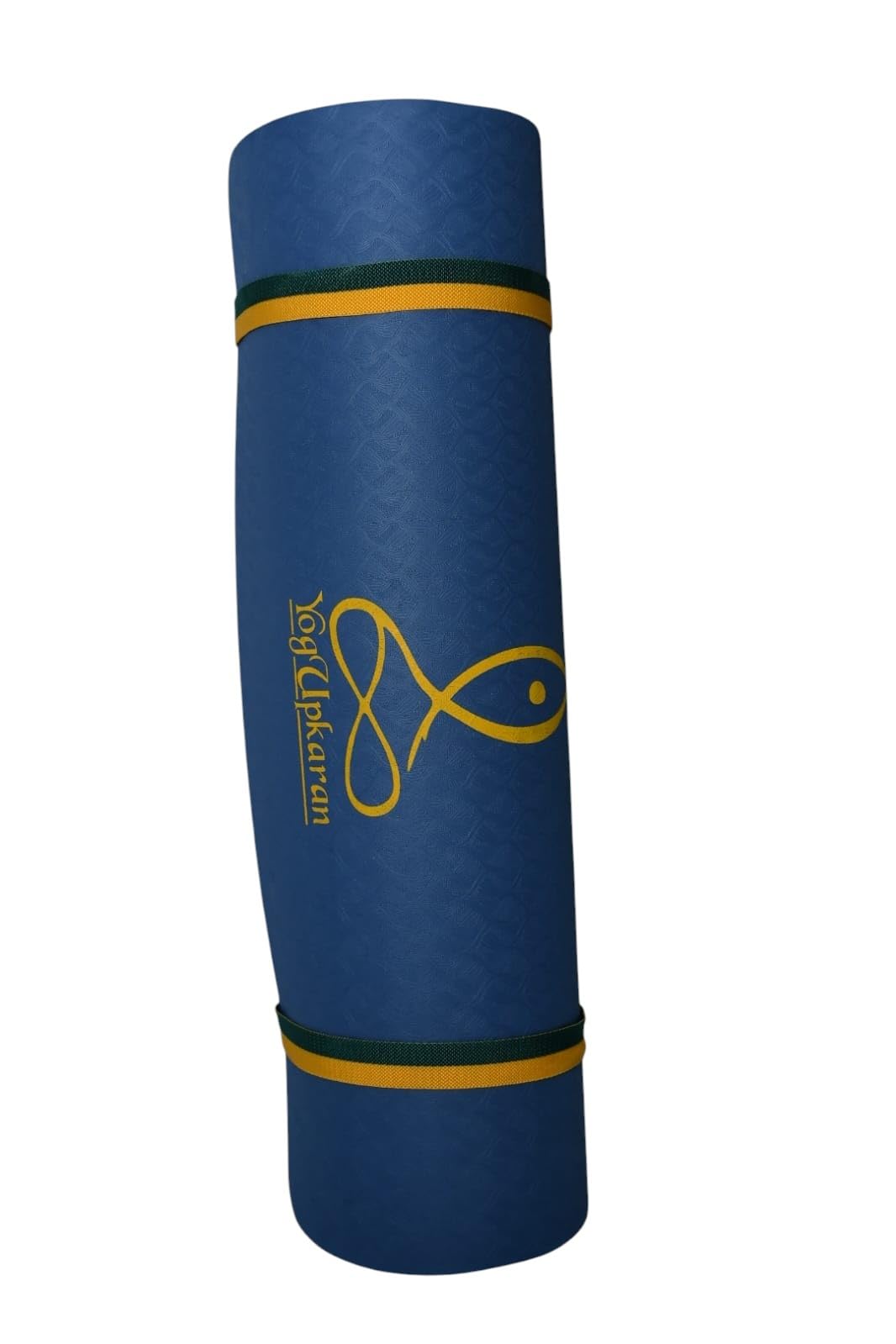 Yoga Mat, Green with Gold Carry Strap, Rolled, for Exercise and Meditation 8MM (BLUE, 8MM)-image-22