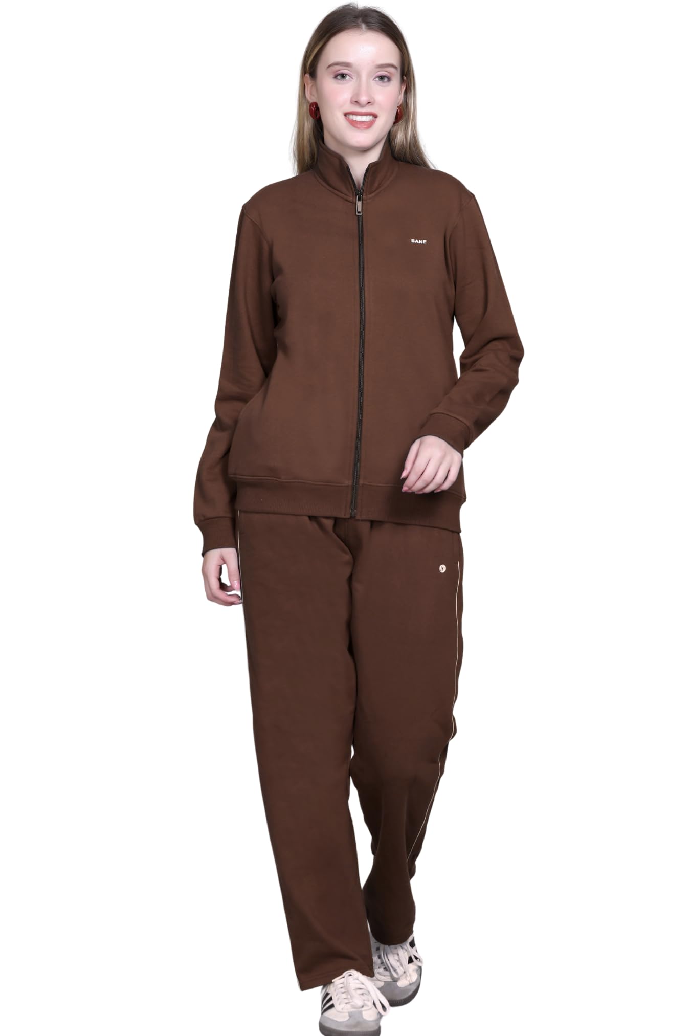 sane originals Winter Fleece Tracksuit with Zip for Women || Full Zip Sweatshirt and Pajama Set for Women || Co-ord Set for Ladies-picture-11