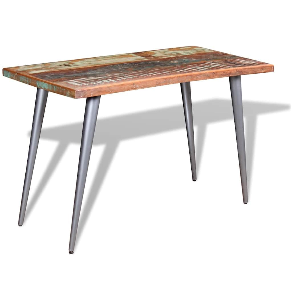 Tavolo da pranzo in legno anticato massiccio vintage, 120 x 60 x