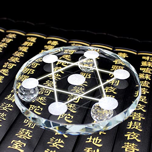 HXSCOO Seven Star Array 7 Star Plate Quartz Crystal Healing Ball Base Sphere Stand Home Decor Ornaments Gifts (Size : 15cm)