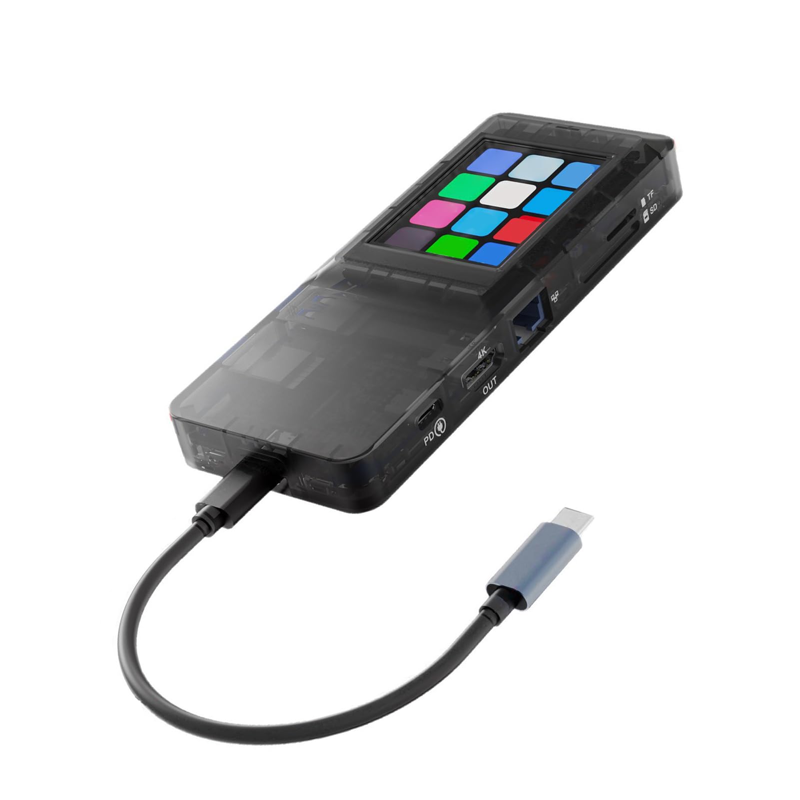 Estación de Acoplamiento USB C, Adaptador de Concentrador USB C LCD con Pantalla Táctil de Carga Rápida de 100 W, Estación de Acoplamiento para Computadora Portátil con Interfaces