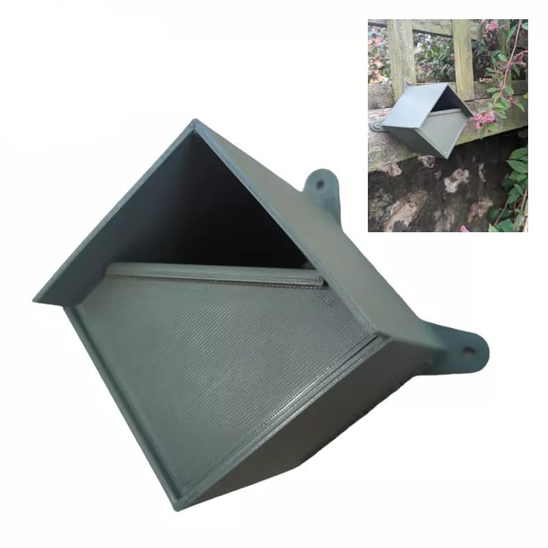 Weatherproof Small Bird Nesting Box – Olive Green 3D Printed Bird House with Slot Entrance, Drain Hole & Removable Front | Easy Mount Garden Nest Box for Robins, Finches, Wrens & Small Birds