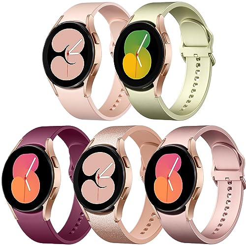 Lerobo 5 Pack Bands Compatible with Galaxy Watch 7 6 5 4 Band 40mm 44mm/ Galaxy Watch 6 4 Classic Band 43mm 47mm 46mm 42mm/Watch 5 pro 45mm,Active 2 Band, 20mm Band Soft Silicone Sport Band