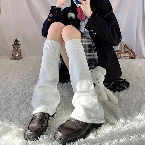 Image of DOOVID Leg Warmers for Women Kawaii Knit Long Socks Girls Harajuku Lolita Leg Warmers Goth Ankle Heap Socks