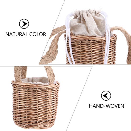 Cesta de flores BesPORTBLE, vintage, retrô, para casamento, dama de honra, salgueiro feito à mão, ce