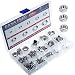 Hex Nuts Metric Thread Hexagon Coarse Nut Silver Tone Standard Fastener Hardware 210Pcs M2 M2.5 M3 M4 M5 M6 M8 M10 M12 Assortment Kit Set Box 304 Stainless Steel