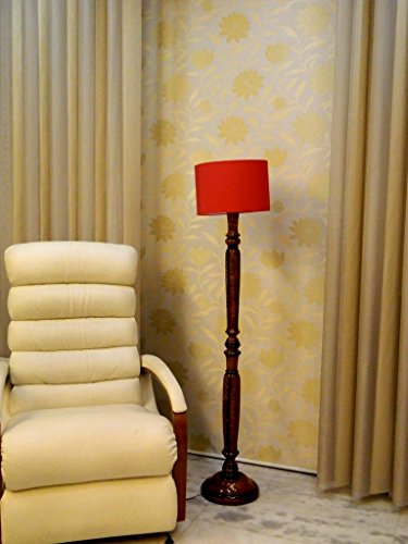 Image of tu casa Mango Wooden Floor Lamps (Red)