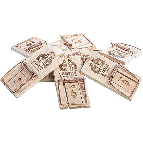 NEUSTANLO Pack of 20 Wooden Mouse Traps Snap Traps High Impact Force Easy to Use Cover