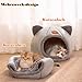 Höhlen-Hundebett Katzenhöhle, Katzenbetten für Hauskatzen, Faltbare Katzenbetthöhle, Katzenhaus mit waschbaren Kissen weiches und warmes Katzenhaus für drinnen für Kätzchen und mittelgroße (grey, L)