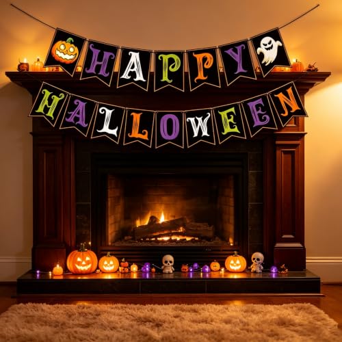 WisveraDes Halloween Decorations - Happy Halloween Banner - image 5