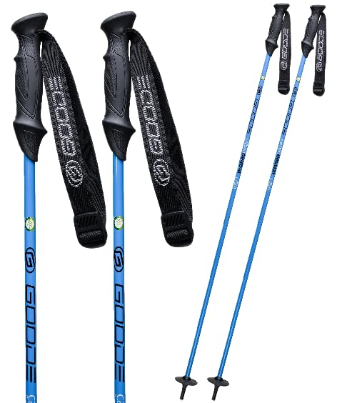 GoodeCarbon Neutral Ski Poles – Ultra-Lightweight & Durable Eco-Friendly Composite – High-Performance Shock Absorbing Downhill Ski Poles for Men & Women - Pair