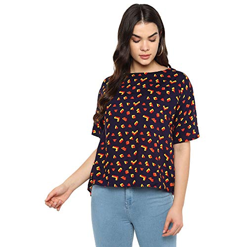 Image of Life by Shoppers Stop Womens Round Neck Printed Top