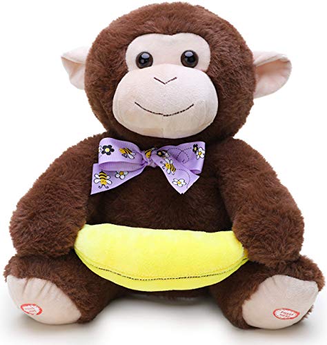 Toyland® Peluche de Mono Peekaboo de 30 cm, Juguete de Canto Animado de Doble función con Orejas...