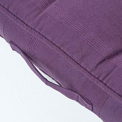 HOMESCAPES Rajput 100% Cotton Floor Cushion Purple 40 x 40 x 8 cm Square Indoor Garden Dining Chair Booster Seat Pad Cushion - Cosy Home Interiors HOMESCAPES Rajput 100% Cotton Floor Cushion Purple 40 x 40 x 8 cm Square Indoor Garden Dining Chair Booster Seat Pad Cushion - Image 4