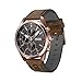 HUGO #Chase Men's Multifunction Stainless Steel and Leather Strap Casual Watch, Color: Brown (Model: 1530162)