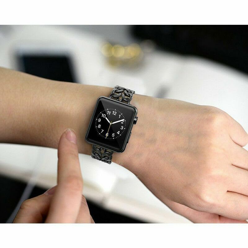 Bracelet Apple Watch 38 mm métal chaîne dorée maille interchangeable - 4