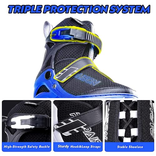 Image of PAPAISON Adjustable Inline Skates for Kids and Adults with Full Light Up Wheels, Outdoor Roller Skates for Girls and Boys, Men and Women
