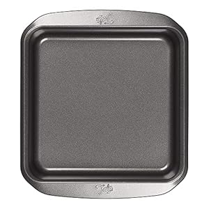 Tala 8-inch Square Cake Tin- Non-stick Baking Pan – Even Heat Distribution Oven Pan for Cakes, Lasagne or Shepards Pie – Carbon Steel, Wide Flat Handles, Dishwasher & Freezer Safe Cake Tins- 20cm,Grey