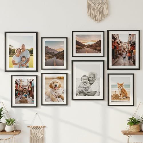 Image of kotart Photo Frame For Wall decoration | Wooden Frames For living room Office | Aesthetic Frames For Wall Decor Gifts | Photo frame for Home Decor Bedroom | Set of 8