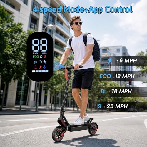 Image of Electric Scooter, 500W /750W Powerful Motor, 22 /25 MPH Top Speed & 23 /28 Miles Range, 9.3 inch /10 inch Tires, Foldable Commuter Scooter for Adults and Teens with Dual Braking,Cruise Control,APP Control