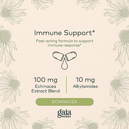 Gaia Herbs Quick Defense - Fast-Acting Immune Support Supplement for Use at Onset of Symptoms - with Echinacea, Black Elderberry, Ginger & Andrographis - 80 Vegan Liquid Phyto-Capsules (8-Day Supply) - Image 4