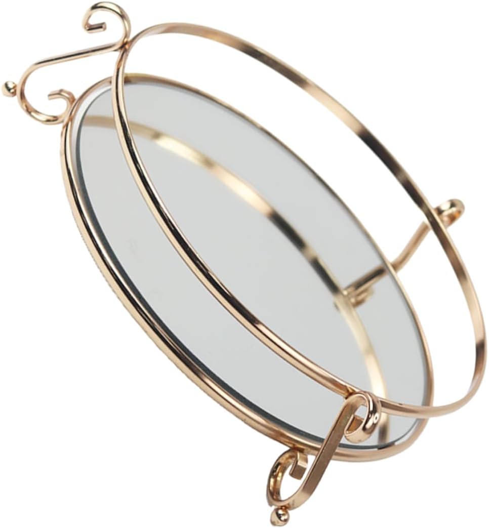 PRETYZOOM 1pc Decorative Mirror Tray for Home Elegant Storage Tray for Cosmetics Jewelry Trinkets Stylish Makeup Organizer for Dresser Vanity Bathroom Idea