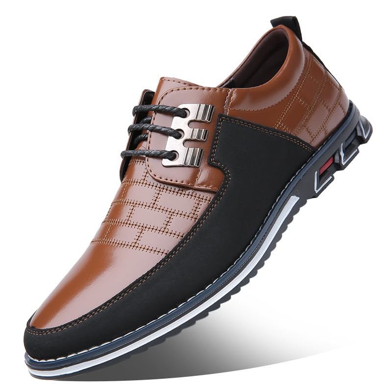 Plus Size Men's Leather Casual Shoes - Wear-Resistant, Non Slip Lace-up Dress Shoes for Office and Daily Wear2