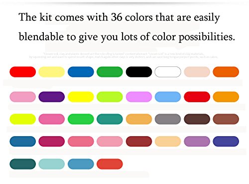 Szsrcywd 36 PCS Colorful Kids Modeling Soft Clay Air Dry Clay Studio Toy 36 Bright Color No-Toxic Modeling Clay Creative DIY Crafts