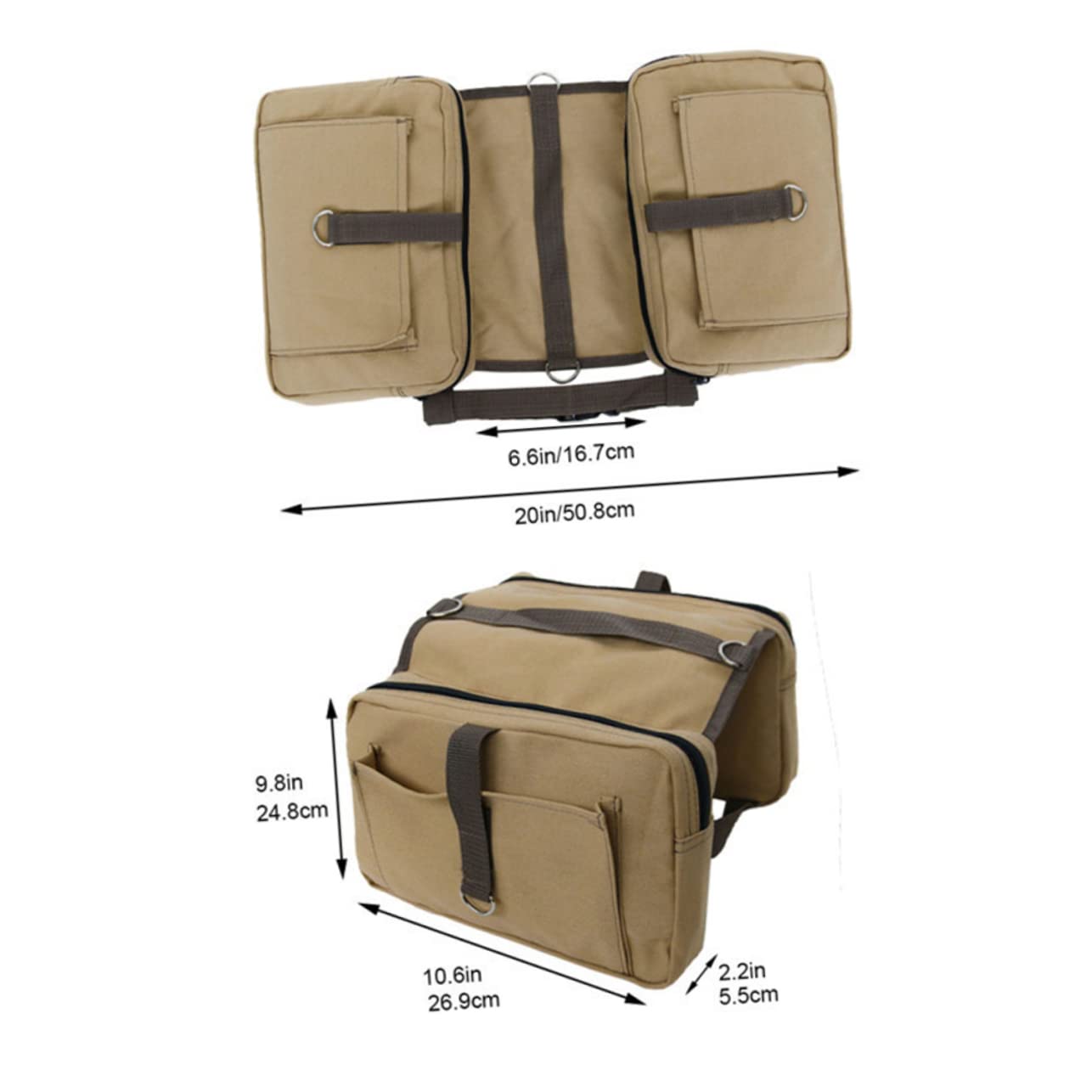 Levemolo Pet Dog Camping Backpack Portable Adjustable for Outdoor Travel Hiking and Camping Khaki with Pockets for Snacks and Essentials