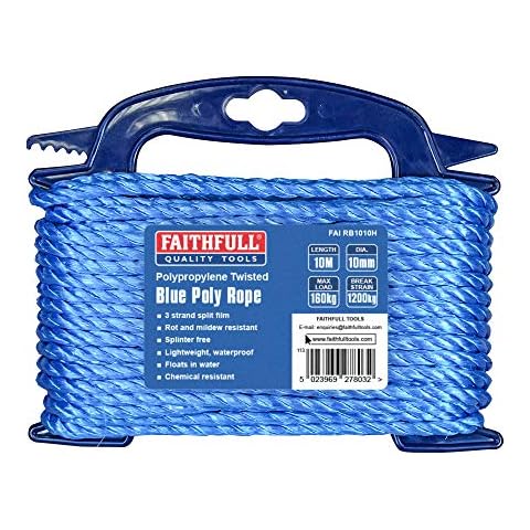 Faithfull Blue Twisted Poly Rope 10mm x 10M Cover