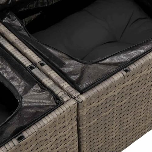 Canapé de jardin en polyrotin gris modulable pour optimiser votre terrasse - 8
