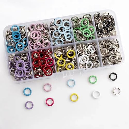 100 Sets Metal Snap Buttons Kit with Fastener Pliers Press Tool - 400 PCS 9.5mm Snap Fasteners for DIY Crafts, Clothing, Hats, Sewing, and Fabric Projects - Thumbnail 5