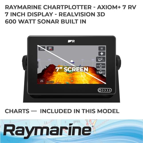 Image of Raymarine Axiom+ 7 RV, Multi-Function 7 inch Display with Integrated RealVision 3D, 600W Sonar, no transducer with North America Lighthouse Chart, Black (E70635-00-102)