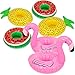 com-four® 6X portabebidas inflables para la Piscina - Porta latas Flotante - Juguetes para la Piscina - Enfriador de Bebidas (06 Piezas - Flamenco. Piña. melón)