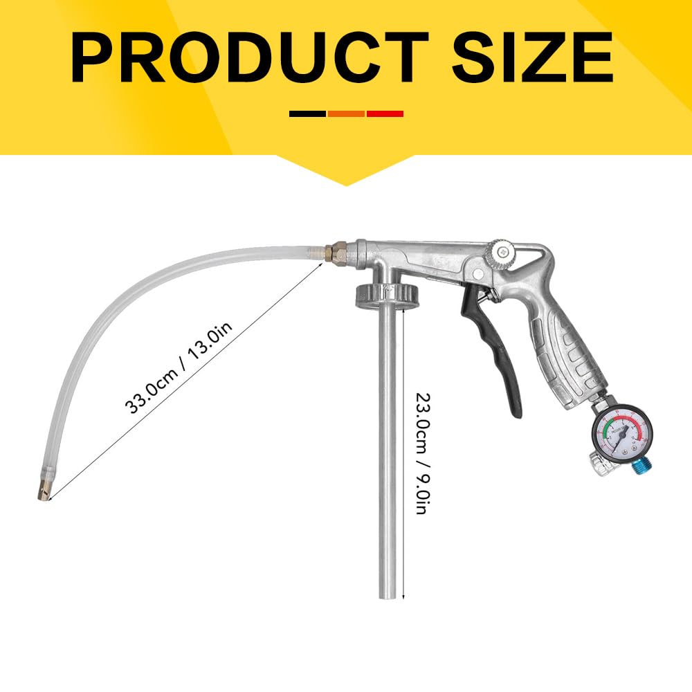 Pistola Pulverizadora de Pintura Base de Aire, Pistola de Pintura Base de Presión Ajustable de Aleación de Aluminio, Pistola Pulverizadora de Aire, para Protección contra el Óxido Automotriz