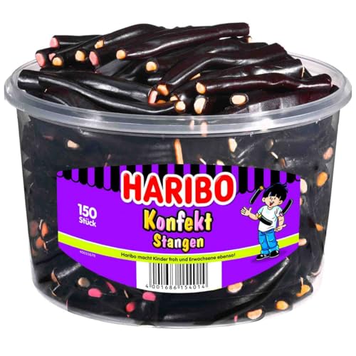 Haribo barres de confiserie boîte ronde 150 pièces, 1200g