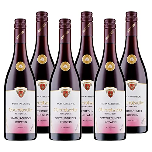 Oberrotweiler Spätburgunder Rotwein Kabinett - Rotwein halbtrocken, erfrischend fruchtig im Geschmack - Badischer Wein, Anbaugebiet Kaiserstuhl (6 x 0,75 l) Cover