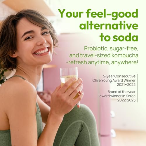 Image of TEAZEN Shine Muscat Kombucha Powder, Electrolyte & Hydration Drink Mix, Sugar Free, Live Probiotics & Prebiotics, On-the-Go 30 Packets, 5.29oz