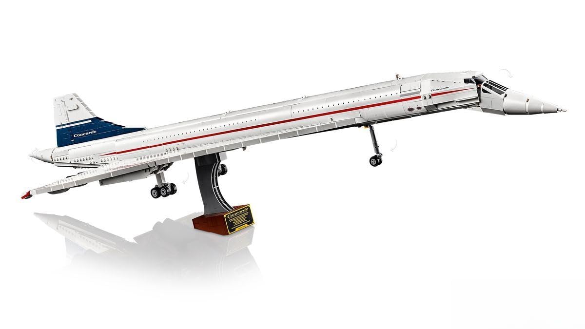 LEGO Icons Concorde Flugzeug-Modellbausatz für Erwachsene Flugzeug-Spielset mit authentischen Details und 3 Modi