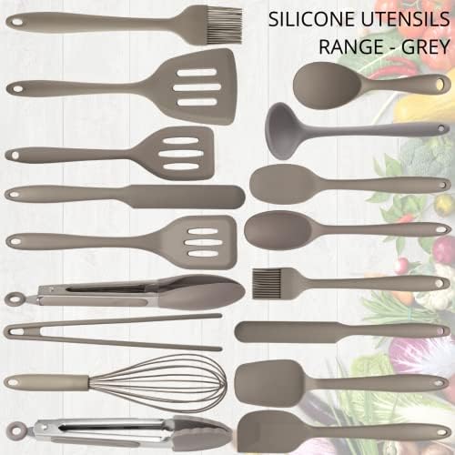 Taylors Eye Witness Large Silicone Grey Flexible Spatula - Dishwasher Safe. Perfect for Non-Stick Pans and for Scraping Bowls. Odour, Stain & Heat Resistant (260°C/500°F). 5 Year Guarantee.