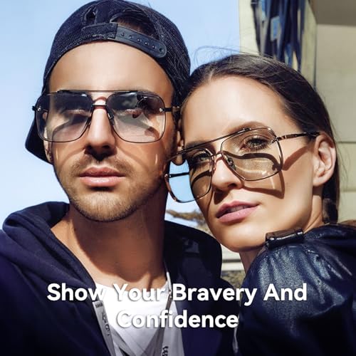 Dollger Square Aviator Sunglasses for Men and Women Fashion Metal Vintage Gradient Shades Sunglasses UV400 Protection3