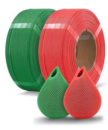 Image of OVERTURE 2 Pack 1kg High Speed Refill PLA Filament, Red+Green