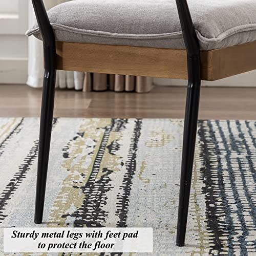 Duomay Modern Rectangle Ottoman Bench With Arms And Metal Legs, Mid Century Chenille Fabric Dining Table Bench Footstool Entryway Shoe Bench For Dining Room Bedroom Living Room, Grey #TOP4