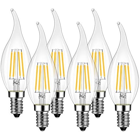 LVWIT Bombillas LED E14 Vela 4W 6 Pack Cover