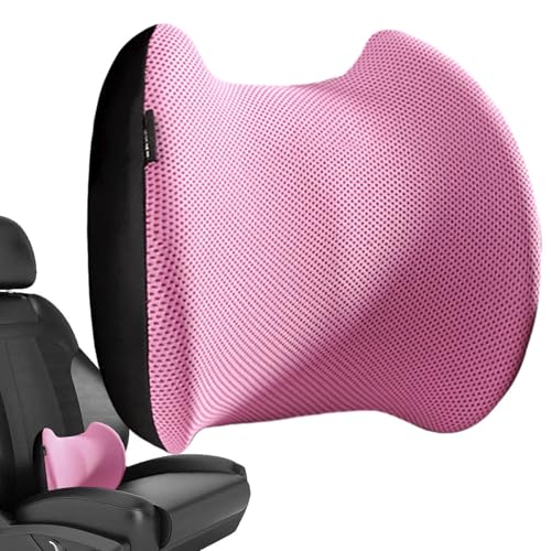 Almohada de apoyo lumbar, cojín de asiento de coche, respaldo contorneado, reduce la presión espinal, mejora la comodidad de conducción, soporta la curva espinal natural, evita el encorvamiento, ayuda