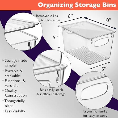 ClearSpace Plastic Pantry Organization and Storage Bins with Lids – Perfect Kitchen Organization or Kitchen Storage – Fridge Organizer, Refrigerator Organizer Bins, Cabinet Organizers by ClearSpace - Image 2